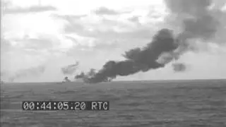Aboard USS Oakland (CL-95) Showing Japanese Planes Shot Down Off Saipan, 02/22/1944 (full)