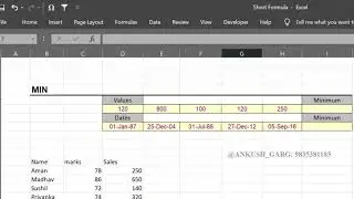 #9 Min in Hindi | Excel Functions (A-Z) | Ankush Garg | Knowledgekidunia | Knowledge Ki dunia |