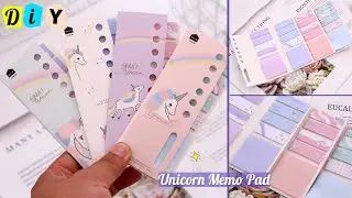DIY kawaii unicorn portable memo pad _ How to make unicorn memo pad at home