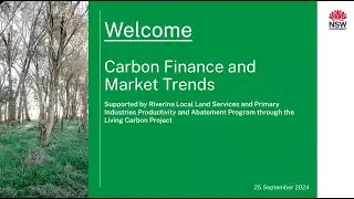 Carbon finance and market trends for landholders - Webinar