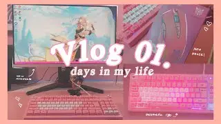 влог 01 💗☁️ апгрейд стола, установка монитора + распаковка ASMR