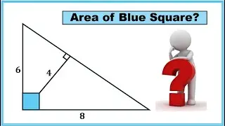 Can You Solve This? Find the Area of the Blue Square! 🔵📐