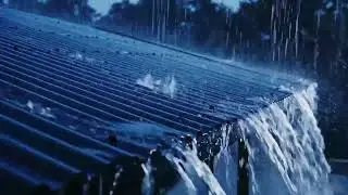 Dark Night Heavy Rain ASMR in the Countryside, Massive Rainfall Pounding Tin Roofs Repeatedly 0042