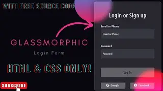GLASSMORPHIC  LOGIN FORM UI || HTML & CSS Only!
