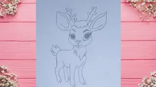 how to draw a cute baby goat || animal drawings easy