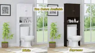 Sleek And Stylish Over-the-toilet Storage Cabinet From Amazon - Perfect For Bathroom Organization!
