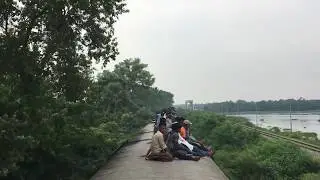 Rooftop ride on train