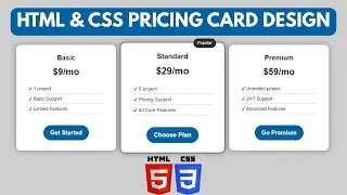 Build a Responsive Pricing Table Using HTML & CSS | Modern Website Design Tutorial