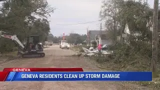 GENEVA RESIDENTS CLEAN UP STORM DAMAGE