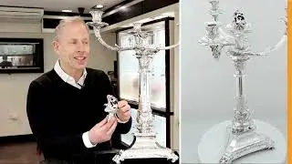 19th Century Centrepiece Candle Holder in Sterling SIlver