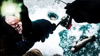 Ice Fishing Trout & Spillway in a Freezing Winter Storm ❄️🎣 (Extreme Conditions)