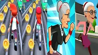 Angry Gran Run 2 VS Angry Gran Run - Running Game Gameplay VS Bus Rush VS Bus Rush 2 Gameplay