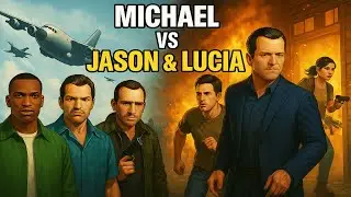 GTA V - Michael Tracks Down GTA 6's Jason & Lucia! Bank Heist & Epic Plane Battle! - EP 14