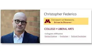 INTERVIEW WITH CHRISTOPHER FEDERICO &ndash; PROFESSOR OF POLITICAL SCIENCE &ndash; UNIV OF MINNESOTA