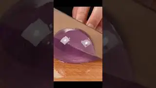 Glowing Violet Pear Gets Sliced in 4K | Jelly Fruit ASMR