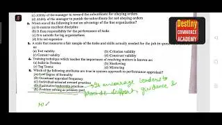 PYQ Unit 06: 04 March 2023 Shift 1 & 2 I MCQs on Business Management & Human Resource Management