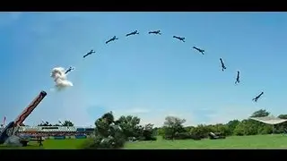 Human Cannonball! Will he make it?! HD LyubakaVideo