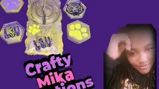 LSU inspired Resin coasters and paper towel holder 🐅🐯