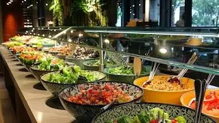 Dinner Buffet At The Vegan Wellness Retreat! 