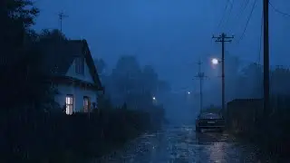 Calm Evening Rain in a Small Countryside Town | Peaceful Sleep Sounds