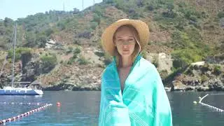 Beach towel & Blanket Hencely Made in Turkey 100%  Turkish cotton Pre-washed - Shrinkage, sand free
