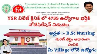YSR VILLAGE CLINIC JOBS | Mid-Level Health Provider (MLHP) Vacancy 2022 | LATEST JOBS | AP JOBS 2022
