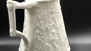 Vintage portmeirion parian ware jug, gothic revival.