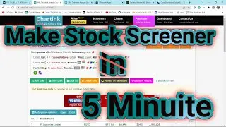 How to build scanner & dashboard In Chartink   | #hilegamilega
