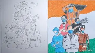 Corona Warriors Drawing || Covid 19 Drawing