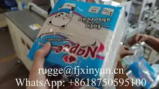 Semi automatic two heads napkin tissue paper plastic bags packing machine