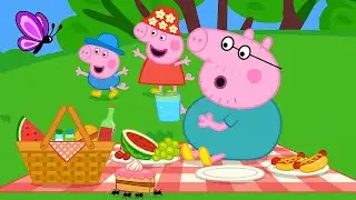 Peppa Pig Outdoor Trip 🍰🦋 Butterflies, Desserts & the Ant Ambush! | Peppa Pig Animation 🐷✨