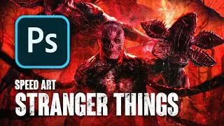 How to make an epic Stranger Things poster in Photoshop || Speed art
