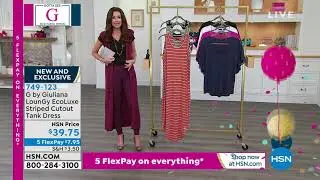 G by Giuliana LounGy EcoLuxe Striped Cutout Tank Dress
