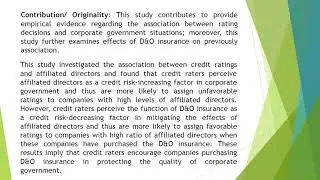 How Does the Credit Rating React to the Function of D&O Insurance AEFR 2018 83 424 432