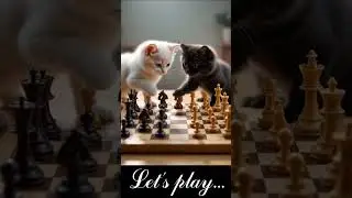 Let's play... itties are playing chess #cat #kitten #cutecat #chess