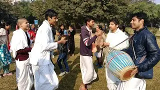 Harinam Sankirtan at DPS Park | Inspiring Book Distribution Seva