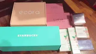 Unboxing PR package Part 1 / Starbucks Ecora Livia Ellen Ella & Natura Care