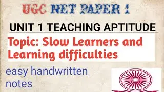 Slow Learners ||Learning Difficulties in CDP FOR HTET CTET|| handwritten notes for CDP CTET HTET