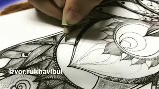 Hamsa Hand Drawing Time Lapse