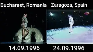 Michael Jackson Stranger In Moscow Live In HIStory Tour Bucharest VS Zaragoza 1996 | Comparison