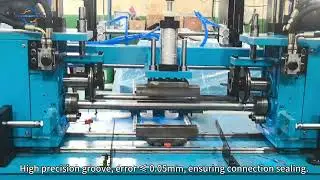 Fully automatic feeding CNC groove rolling machine#groove #machine #piperollingmachine #duoble pipe