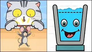 Cat Escape Infinity VS Smiling Glass - All Levels SpeedRun Gameplay