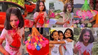 #Tiyakuttyയും കൂട്ടുകാരികളും ചേർന്ന് #HoliCelebration #Dress കുളമാക്കി.ഇത്രയും കളർആക്കിയത് മതിയോ