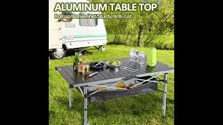Ablazer Camping Table with Carry Bag, Adjustable Height Portable Table for Outdoor, Camping, Picnic