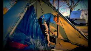 Premier test de mon po&ecirc;le &agrave; bois dans une tente 4 saisons : pr&ecirc;t pour l&rsquo;hiver ?.