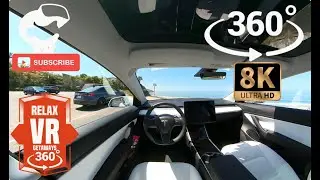 VR 360&deg; 8k GETAWAYS // 2019 TESLA MODEL 3 DRIVER SEAT OCEAN VIEW