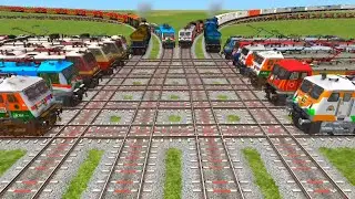 New railway capling crossing bumpy locomotive ground engine super speed test locomotive ground 