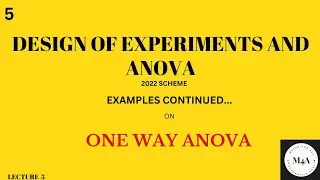 Example on One Way Anova#ModelQuestionPaper 22scheme#BMATCS301