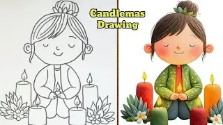How To Draw Candlemas Drawing | Christian Candle drawing  | Easy Candlemas drawing | candle drawing