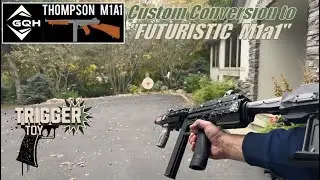 Demo! Crazy, Unique, Custom Gel Ball Blaster (TOY!) - GQH Thompson M1a1 Conversion to Futuristic?